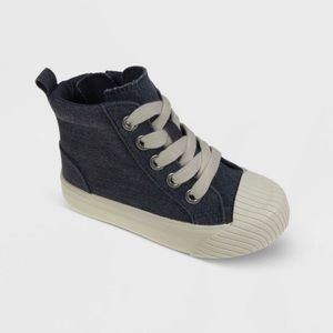 Toddler Boys' Shane Lace-Up Zipper Sneakers - Cat & Jack™ Blue, Size 11 NWT